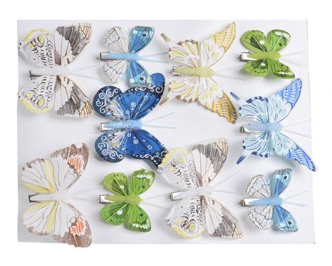 Box dekoračných motýlikov Blues