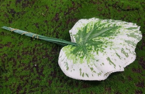 Dekoračné lístie begónia green-white 12ks