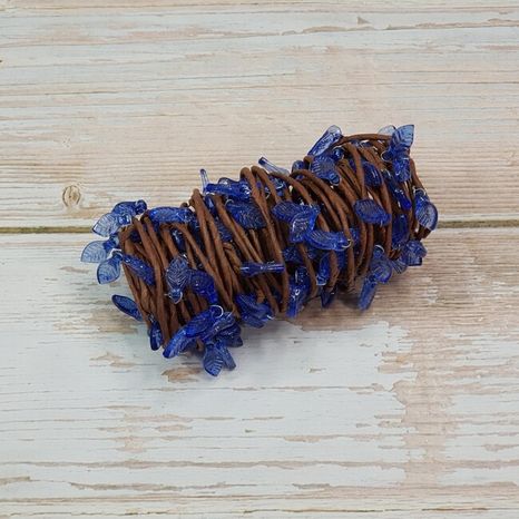 Dekoračný drôtik Blue mini leaf 5m