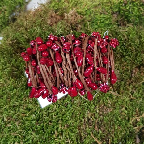 Dekoračný drôtik s bobuľkami Red mini flowers 5m