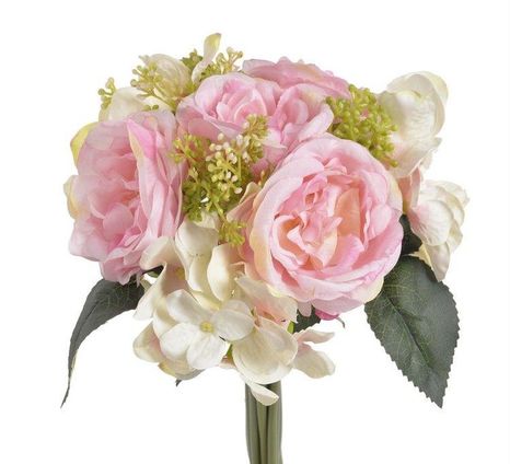 Kytica Ruža a hortenzia pink 28cm (Poškodené)
