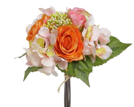 Kytica ruža s hortenziou orange