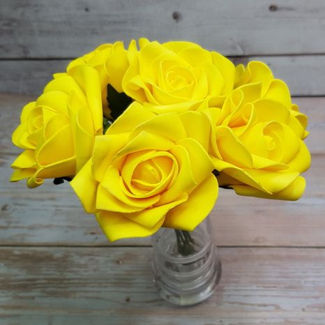 Kytička penových ruží yellow 6ks