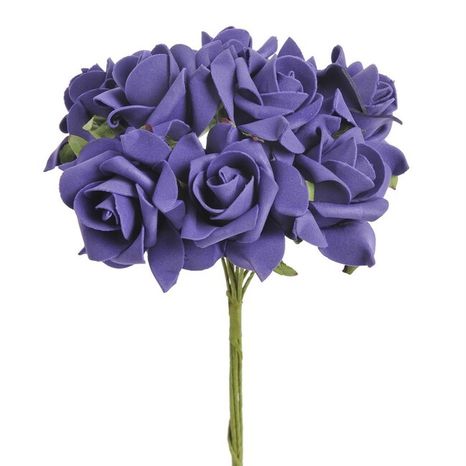 Kytička penových ružičiek dark purple 8ks