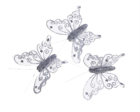 Motýliky Trblietka silver 24ks