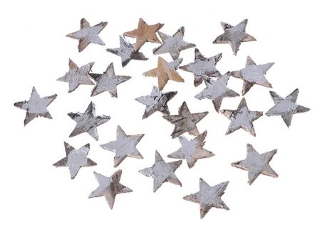 Striebristé brezové hviezdy 2,5cm 1ks
